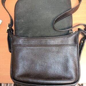 Vintage COACH #9951 Patricia's Legacy Black Leather Front Flap Crossbody Bag